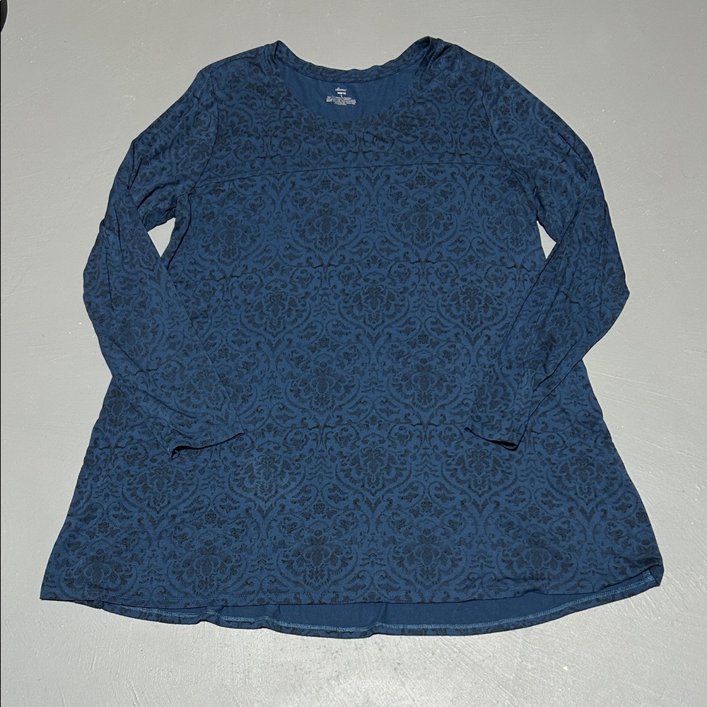 Soma Blue Patterned Soft and Stretchy Tunic Tee (Women’s Large)